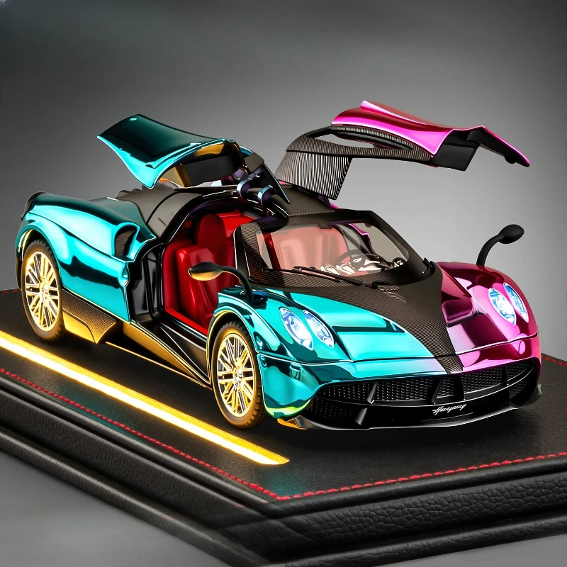 

Литой под давлением 1/24 Pagani Huayra Dinastia, супер модель автомобиля из сплава, гальваническая версия, миниатюрная игрушечная машина Voiture, детский подарок для мальчиков