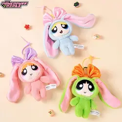 12cm wypchane zwierzę Powerpuff Girls Cartoon uroczy element ubioru króliczek pluszowy królik zabawka wisiorek muszka lalka lalka prezentowa dla dziewczynek