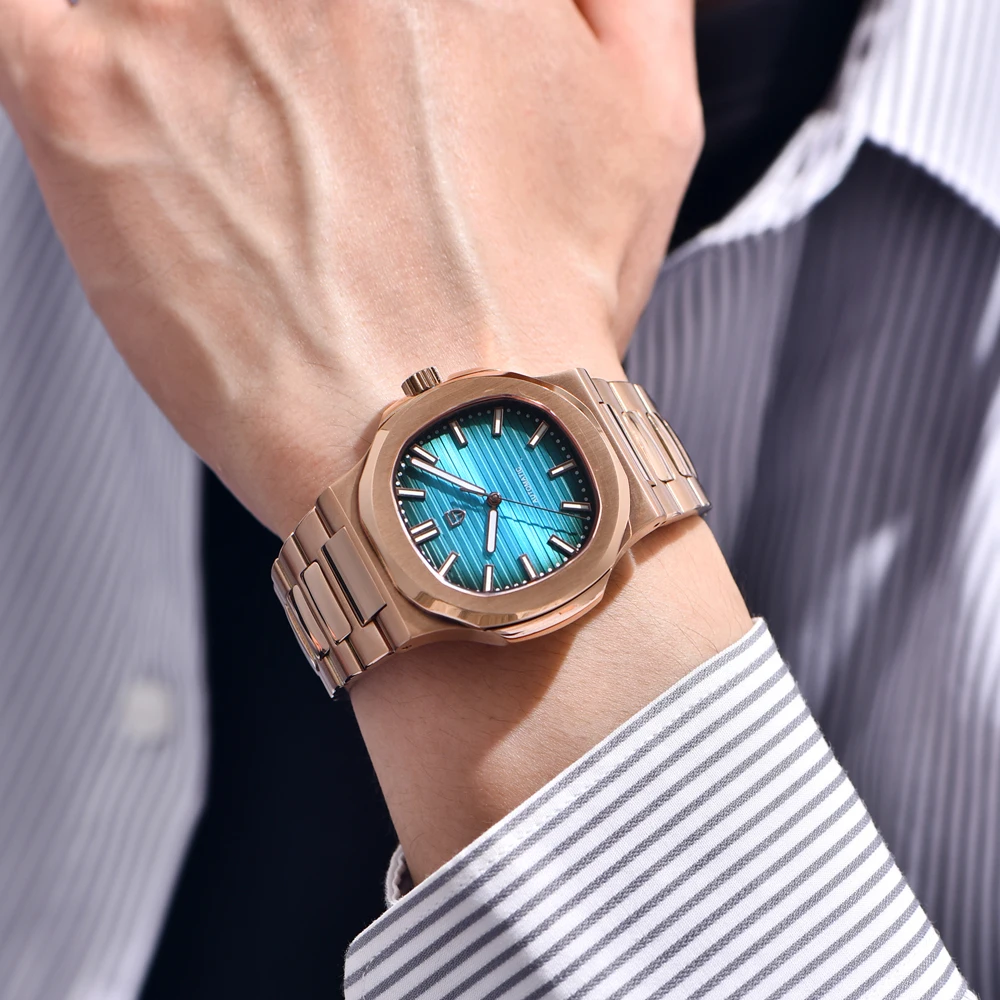 PAGANI DESIGN ساعات رجالية باللون الذهبي الوردي ساعة أوتوماتيكية فاخرة للرجال ساعة يد ميكانيكية AR الياقوت مقاوم للماء ساعة مضيئة #2
