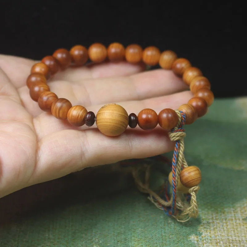 High-Oil Aged Cypress 8mm Bracelet with Fragrance Bracelet Lovely Women's Simple Buddha Beads Rosary Crafts
