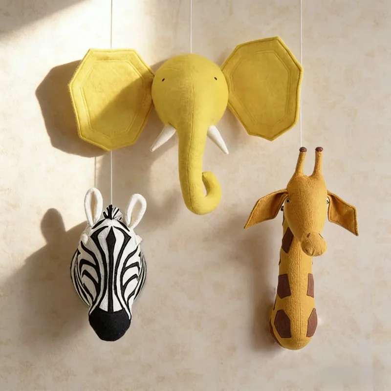 Handmade Felt Animal Heads, INS Room Wall Decor, Soft Plush Toys Decoration, Practical Accessories for Children Bedroom Use