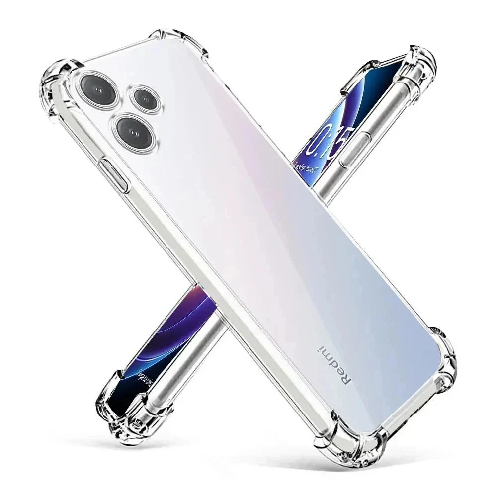 Silikon klare stoßfeste Handyhülle für Xiaomi Redmi 13C 5G Hülle Xiaomi Redmi Note 13 Pro Plus 4G 5G Rückseite