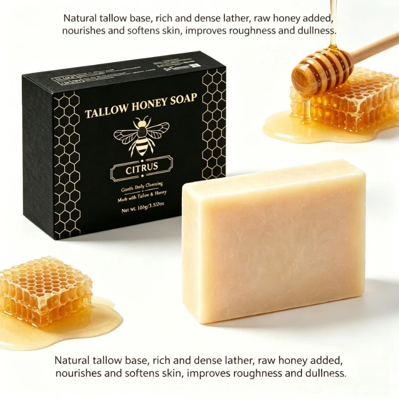 Natural Natural Honey Tallow Hand Soap Multi Fragrance Cleaning Soap, Rich Foam Mild Cleaning Dry Rough Available Bath Soap Whole Body - Aliexpress Deal