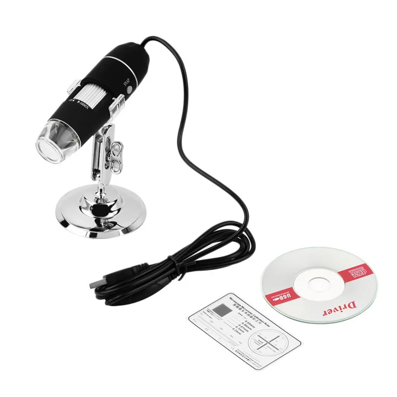 Microscopio electrónico Industrial con soporte, lupa Digital, 8Led, 1000X, Usb, mantenimiento e inspección