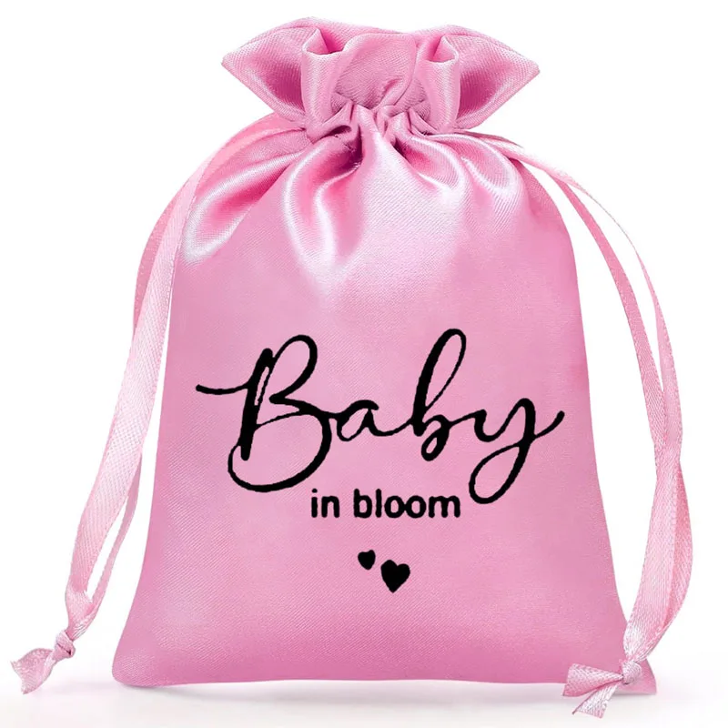 20pcs/Lot 13*18cm 15*20cm Women Satin Cloth Shower Bags Valentine's Day Drawstring Pouches Wedding Party Gift Bag