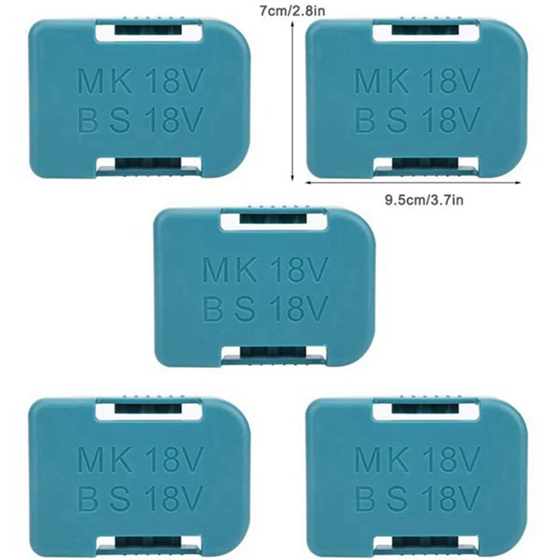 10 Stück Batterie-Aufbewahrungsregal, Batteriehalter-Hülle für Makita 18 V Befestigungsgeräte (blau) YDH