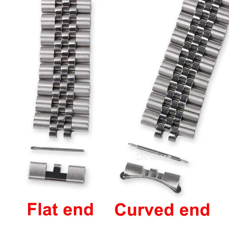 18/19/20/21/22mm Stainless Steel Strap Connectors for Oyster Jubilee Curved Flat End Link for Seiko SKX007 SKX009 Band Adapter