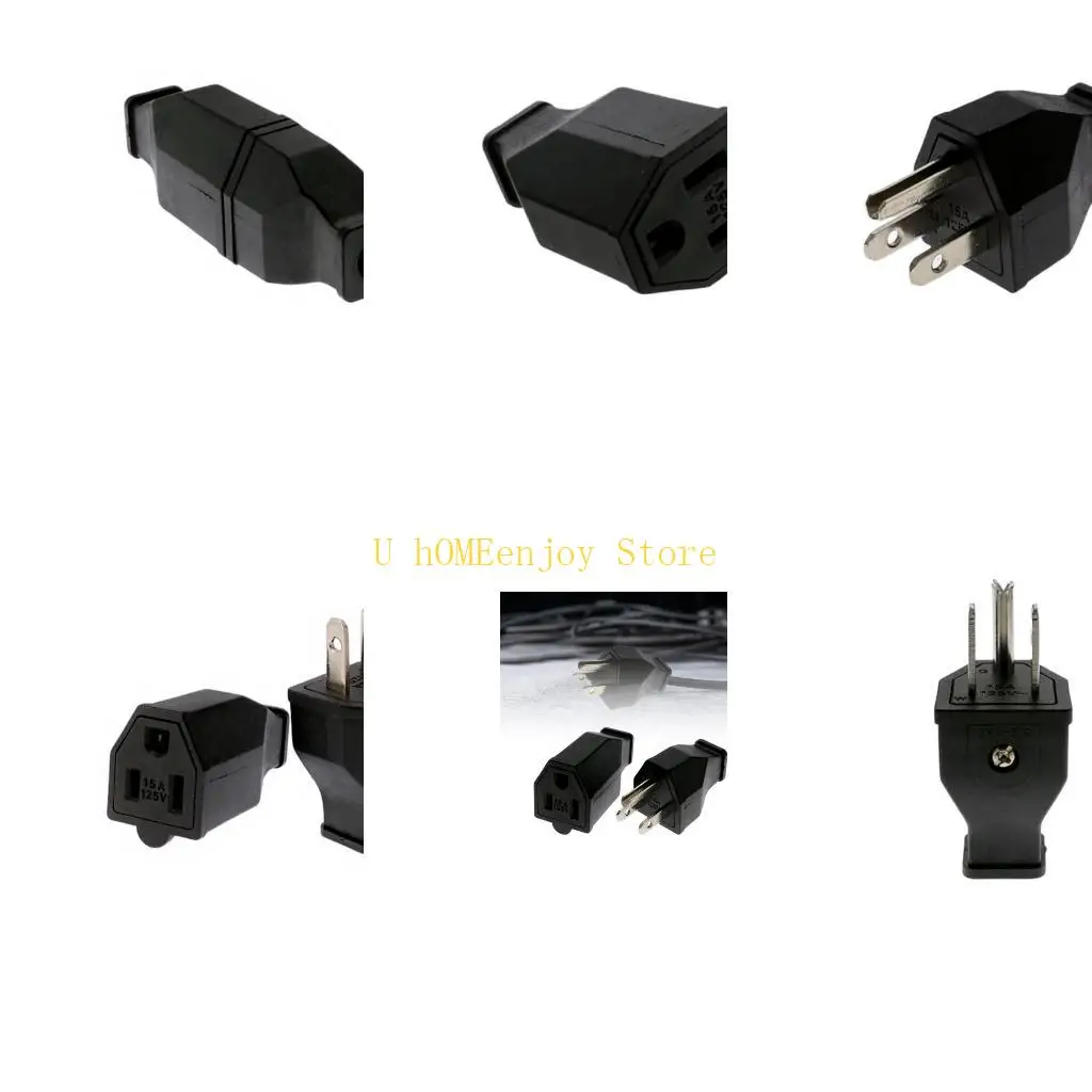 B0KF Safe And Reliable 15A 125V Detachable US Power Socket Plug For Equipment Use