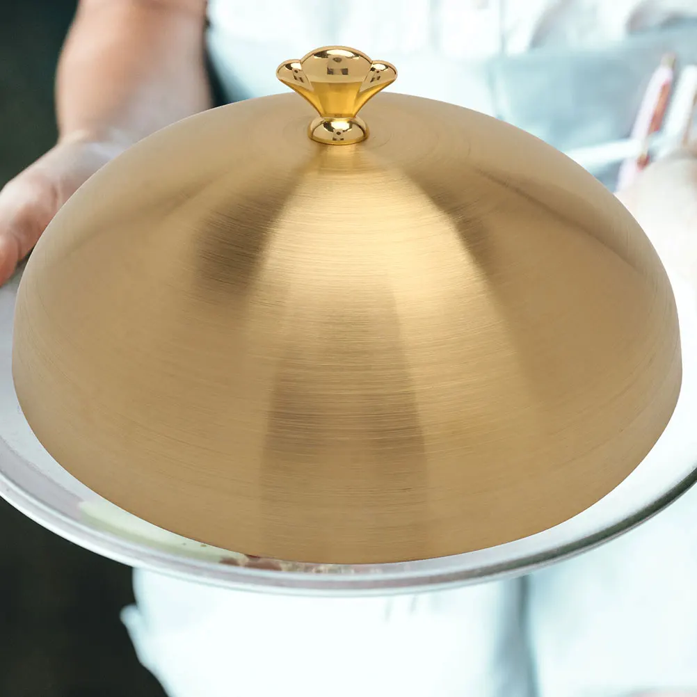 

Stainless Steel Food Cover Dome Shape Anti-Splashing Western Buffet Supply Safe Convenient Health Protection Food Dome Cover
