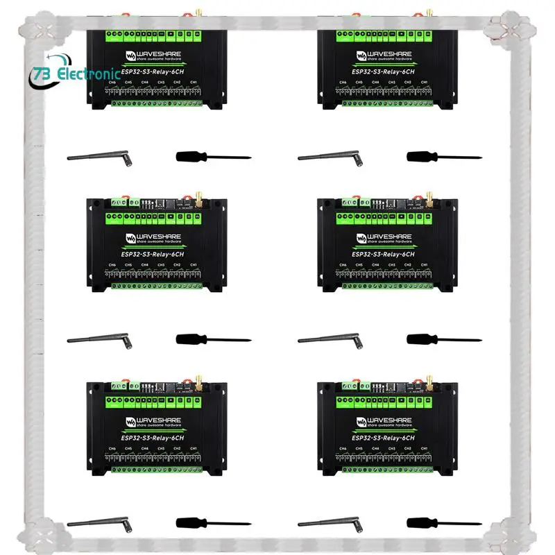 

24-часовая доставка 6X Waveshare промышленного класса ESP32-S3 6-канальный релейный модуль Wi-Fi поддерживает реле интерфейса Wi-Fi/Bluetooth/RS485/Pico