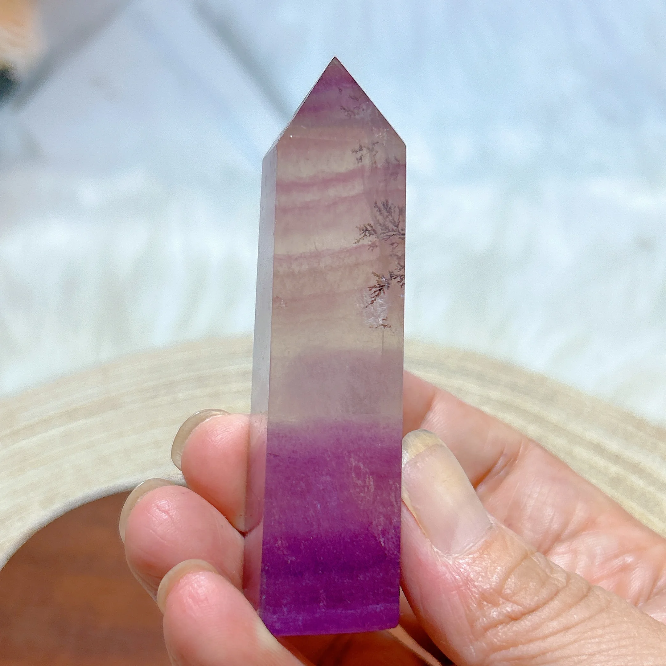 High Quality Natural Crystal Purple Silk Flourite Tower Healing Reiki Energy Mineral Ore Home Decorations Room Decor Gift