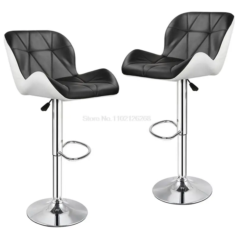 

2Pcs/Set Bar Chair Leisure Leather Swivel Bar Stools Chairs Height Adjustable Pneumatic Pub Chair Home Office Kitchen Chair