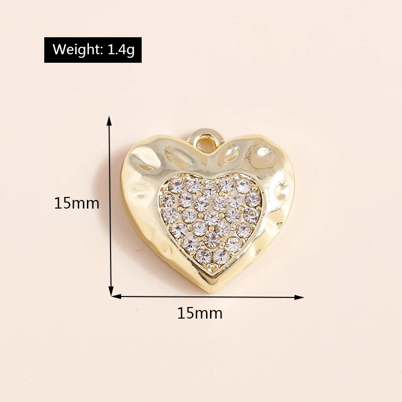 Leslie 5 Stück exquisite Kristall-Liebesherz-Anhänger für DIY-Schmuckherstellung, handgefertigte Halskette, Armband, Ohrringe, Charms – Detail 27