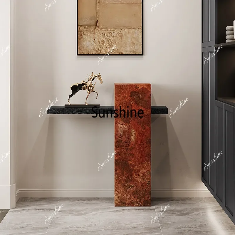 Wabi Sandy Wind Natural Travertine Entrance Table Entrance Corridor Very Narrow Strip TableT*