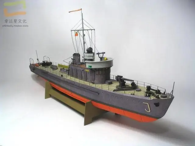 1/100 Polish Swallow Class Minesweeper Battleship Military Warship DIY Manual 3D Paper Model