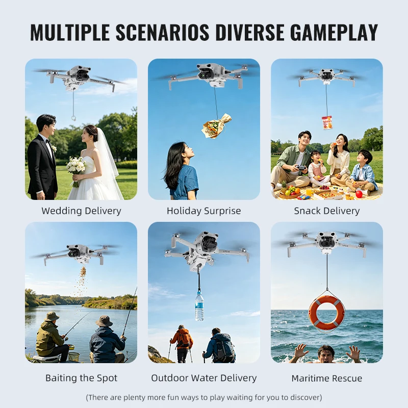 Airdrop-Gerät für DJI Lito 1/X1 – Schnellverschluss-System für 70g Nutzlast – Ideal für Geschenke, Köder, Rettung, Hochzeiten und Lieferungen – Detail 4