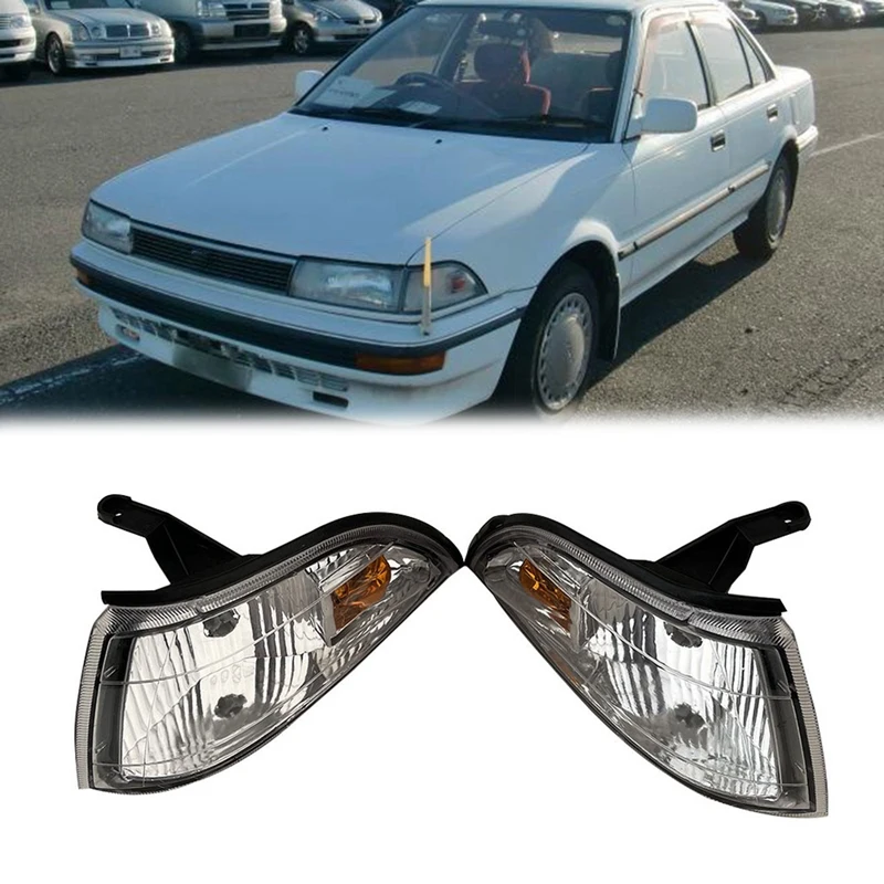 Car Front Bumper Left Right Side Corner Light Turn Signal Indicator Light Lamp For Toyota Corolla AE92 1988