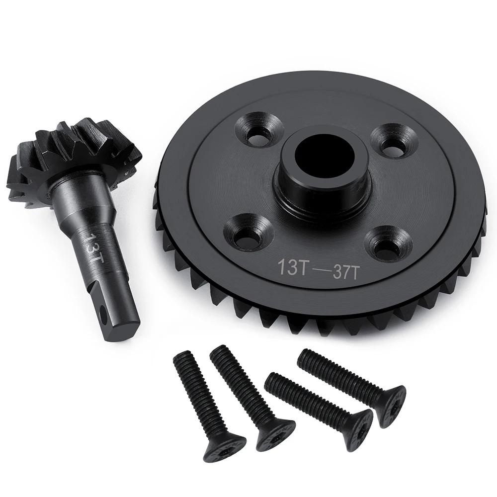 YEAHRUN Hard Steel Spiral Gear 13T/37T Front Rear Differential Gears  For 1/10 RC Crawler Car E-Revo Brushless 56087-1 Slash 4x4