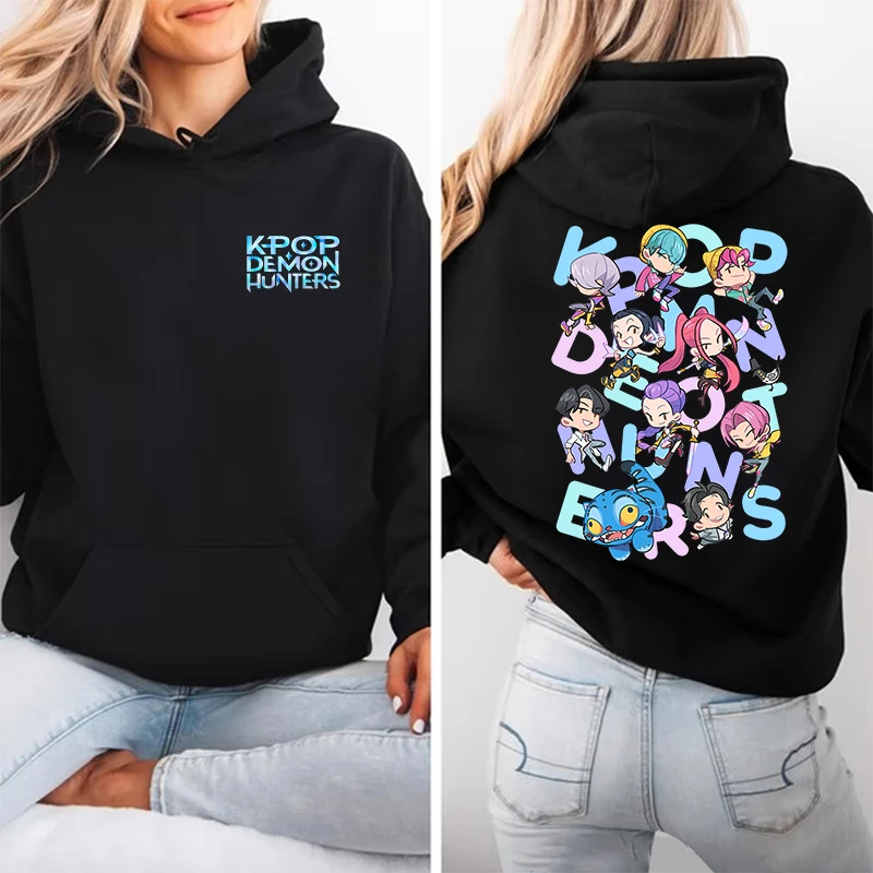 

Hot Anime Kpop Demon Hunters Printed Hoodie For Women Fashion Autumn And Winter Pullover Unisex Creative Personalized Sweatshirt