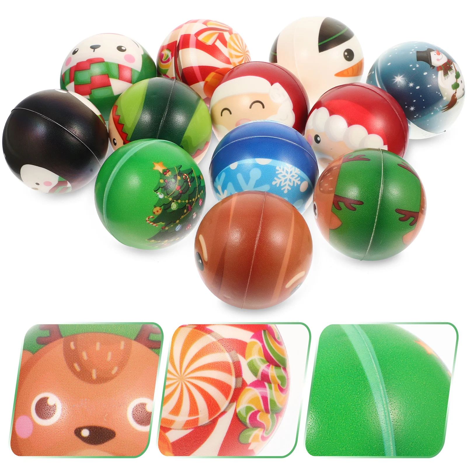 12 ชิ้นของเล่นเด็กกีฬาของเล่นคลายความเครียดการ์ตูนบีบบอลความเครียดสัมผัสทางประสาทสัมผัส PU