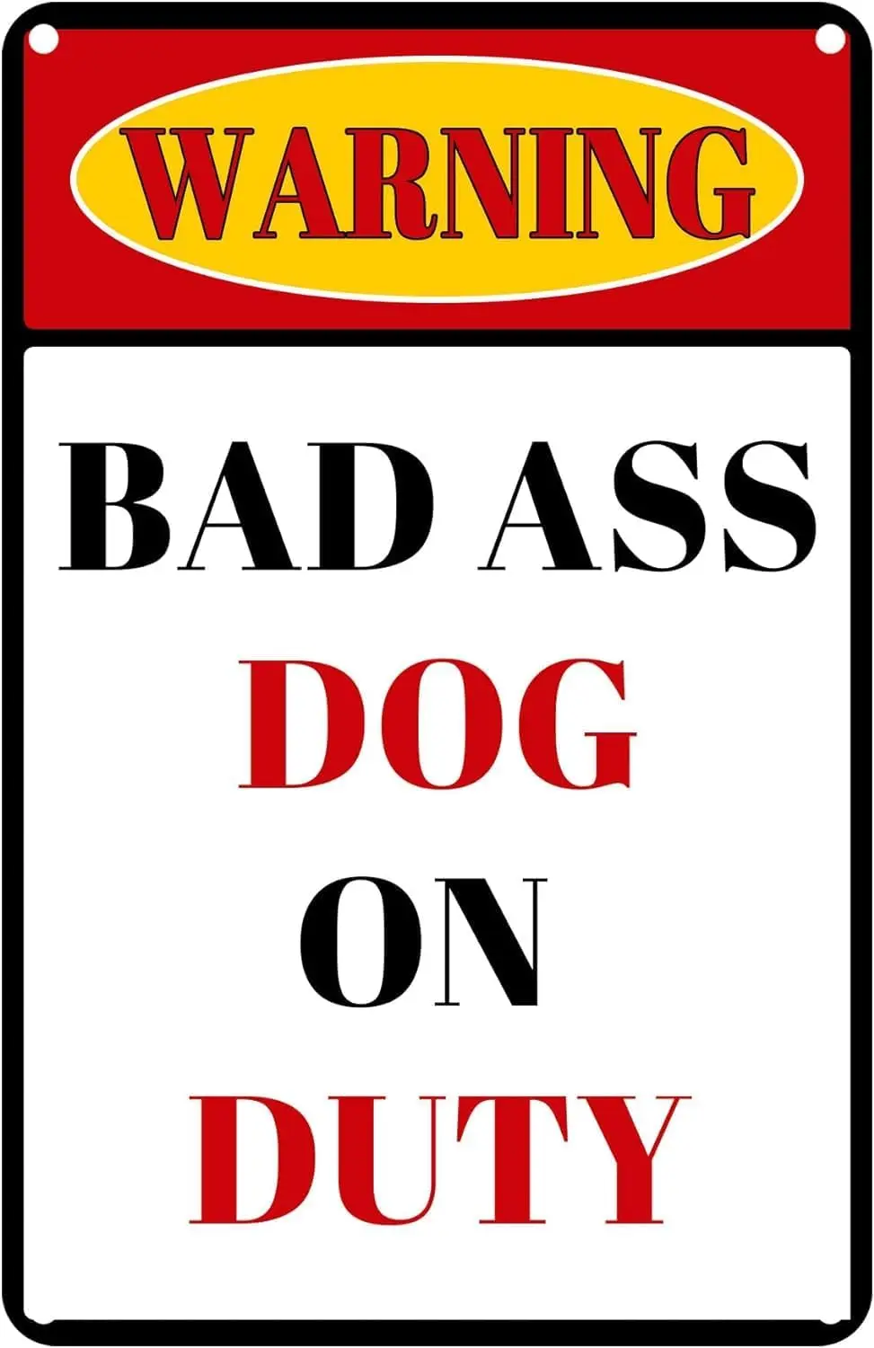 Beware of Dog Tin Signs, Bad Ass Dog on Duty Vintage Rottweiler Dog Tin Sign Funny Dog Sign, Garage Man Cave Decoration, Guard D