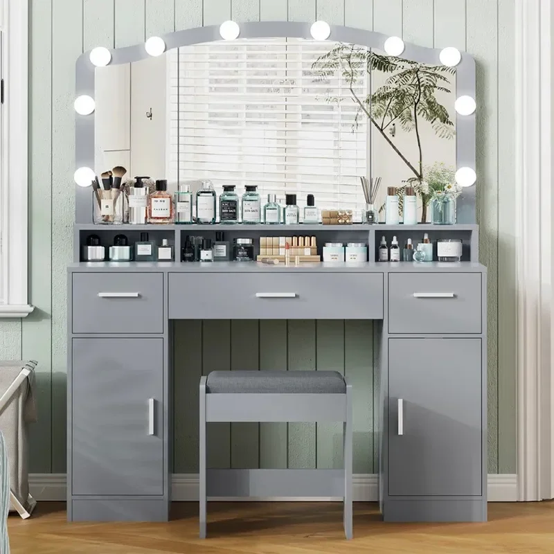 New Custom Simple Design Glass Dresser with Makeup Mirror for Bedroom Furniture Set