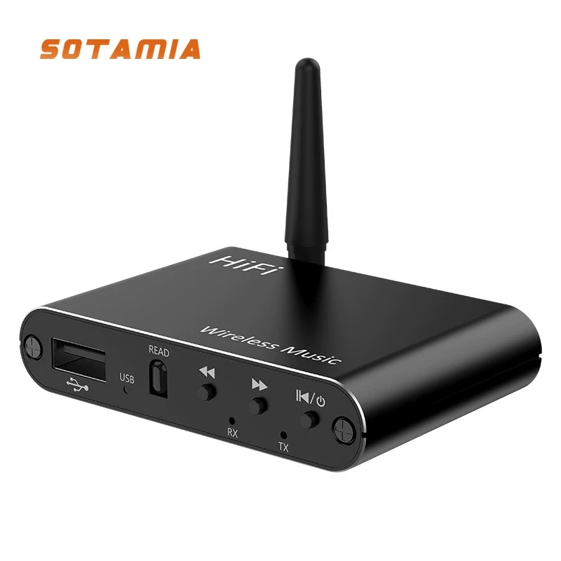 

SOTAMIA Bluetooth 5.4 Аудиоадаптер Aux Bluetooth-приемник-передатчик Два в одном Поддержка воспроизведения U-диска Bluetooth Звуковая коробка