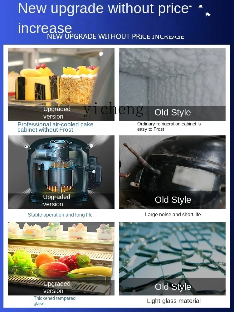 Cake Counter Refrigerated Display Cabinet Commercial Fruit Cooked Dessert Fresh Cabinet