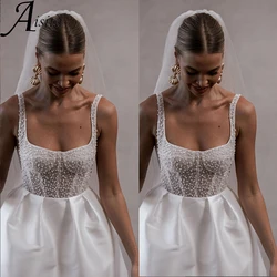 Elegant Short Wedding Dress Bohemian Halter Neck Satin Tulle Mini Bride Dresses A-Line Beaded Elegant and Pretty Women's Dresses