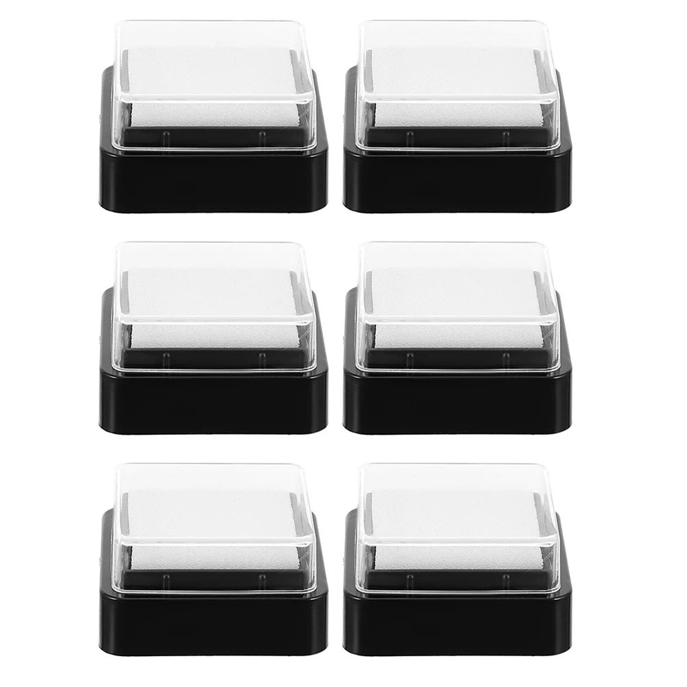 6Pcs Blank Ink Pad DIY Stamp Making Washable Empty Inkpad for Office Crafting Scrapbooking Embossing Blank Ink Stamp Pad