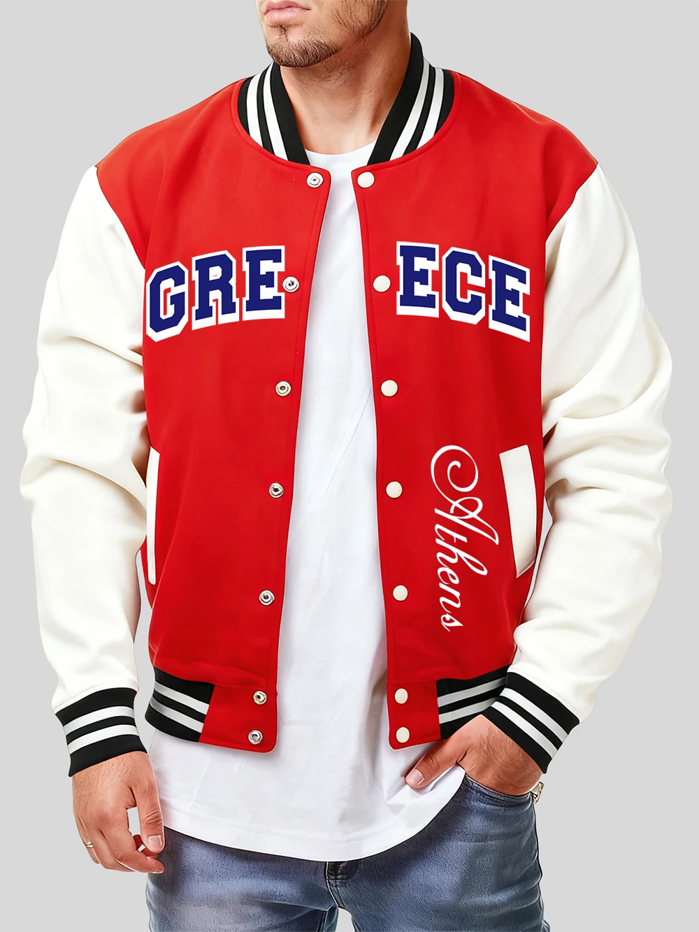 

Greece Athens Printing Cotton Coats Mens Casual Loose Baseball Jersey Winter Fleece Warm Jackets Basics Comfortable Male Clothes