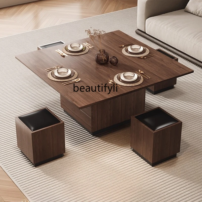 Adjustable Coffee Table and Dining Table Dual-use Multi-functional Foldable Simple Living Room Household Small Apartment