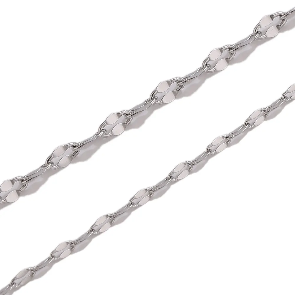 2 Meter Edelstahl-Lippenketten für die Schmuckherstellung, handgefertigte Halsketten- und Armbandkomponenten, Schmuckkette für Bastelzubehör – Detail 6