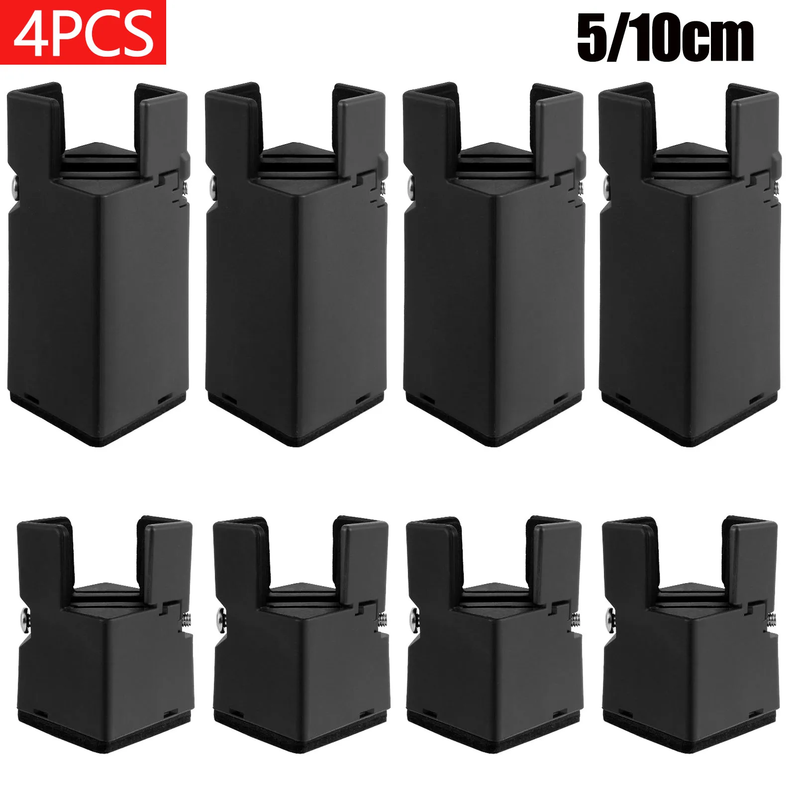 4/8Pcs Adjustable Chair Riser Screw Clamp 5/10cm Height Heavy Duty Sofa Tables Bed Furniture Risers Desk Couch Bottom Elevator