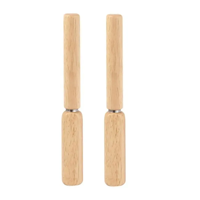 AEE2-2Pcs Ice Pick With Safetycover - Stainless Steel Ice Picks For Breaking Ice Wood Handle Ice Shaper Tool For Bartending