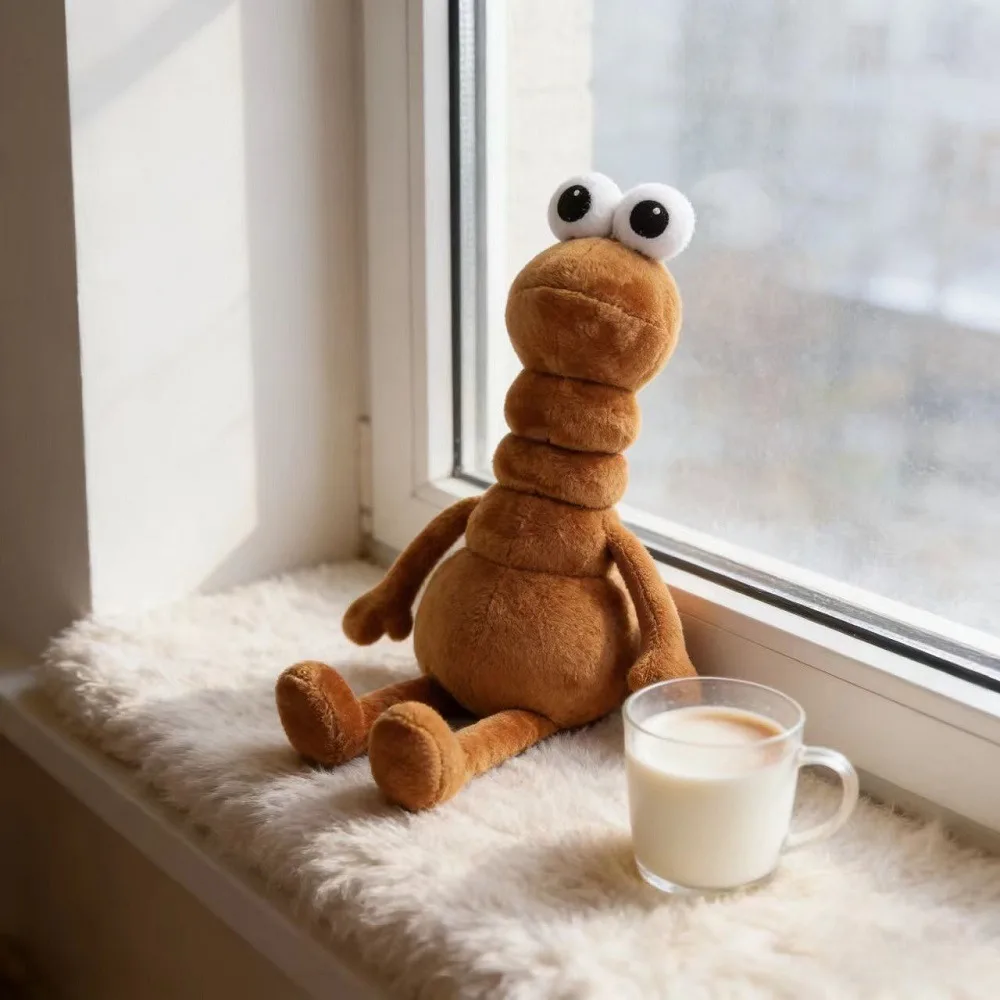 28cm Marcus The Worm Plush Toy Robert help Surrounding Plushie Soft Stuffed Animal Cute Doll Pillow Boys Girls Gift Room Decor