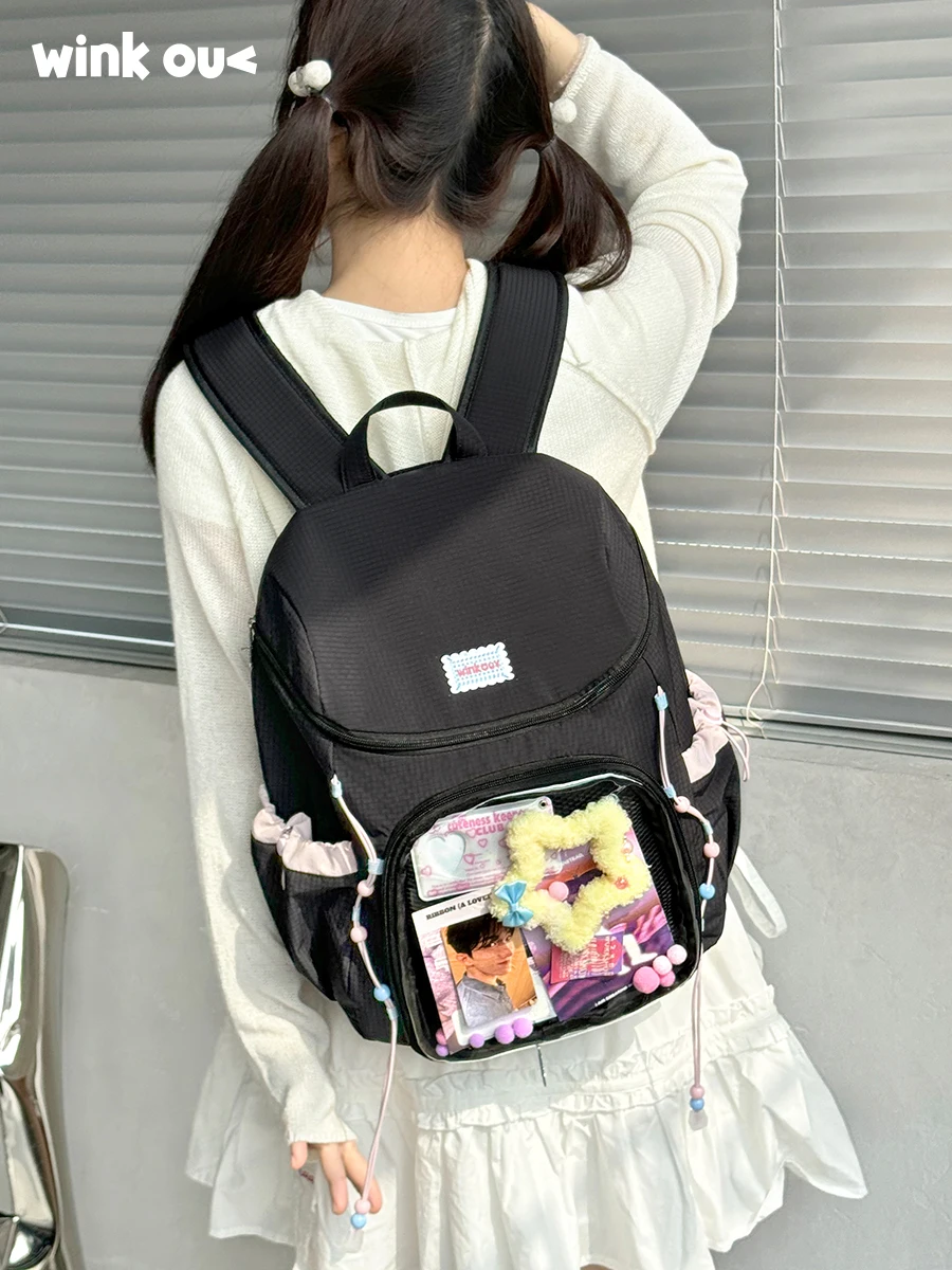 Two-dimensional Element Small Capacity Double Shoulder Large Capacity Pain Bag Japanese Original Commuter 20cm Cute Baby Bag