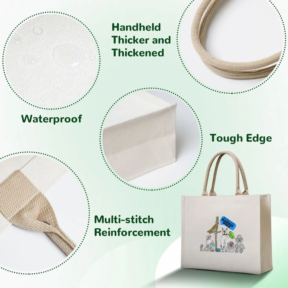 Animal Moms for Harris/Walz Tote Bag custom canvas bag Beach bag shopping cart bags