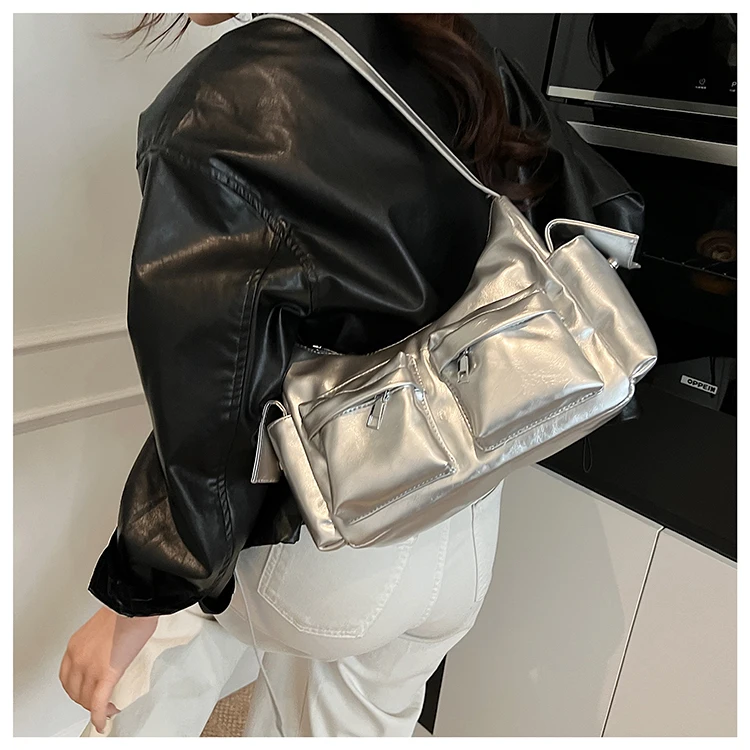 2026 Frühling Neue Einfache und Vielseitige Pendler-Tasche für Damen Hochwertige Textur Pendler-Umhängetasche mit Zwei Fächern – Detail 16