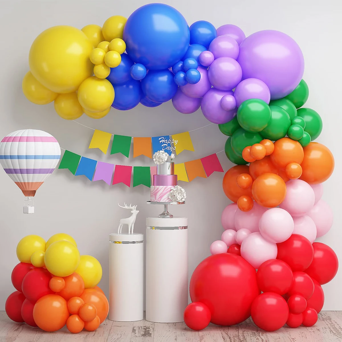 Colorful Rainbow Balloon Garland Arch Kit Multicolor Latex Ballons Decoration Wedding Birthday Decor Kid Baby Shower Favor Party