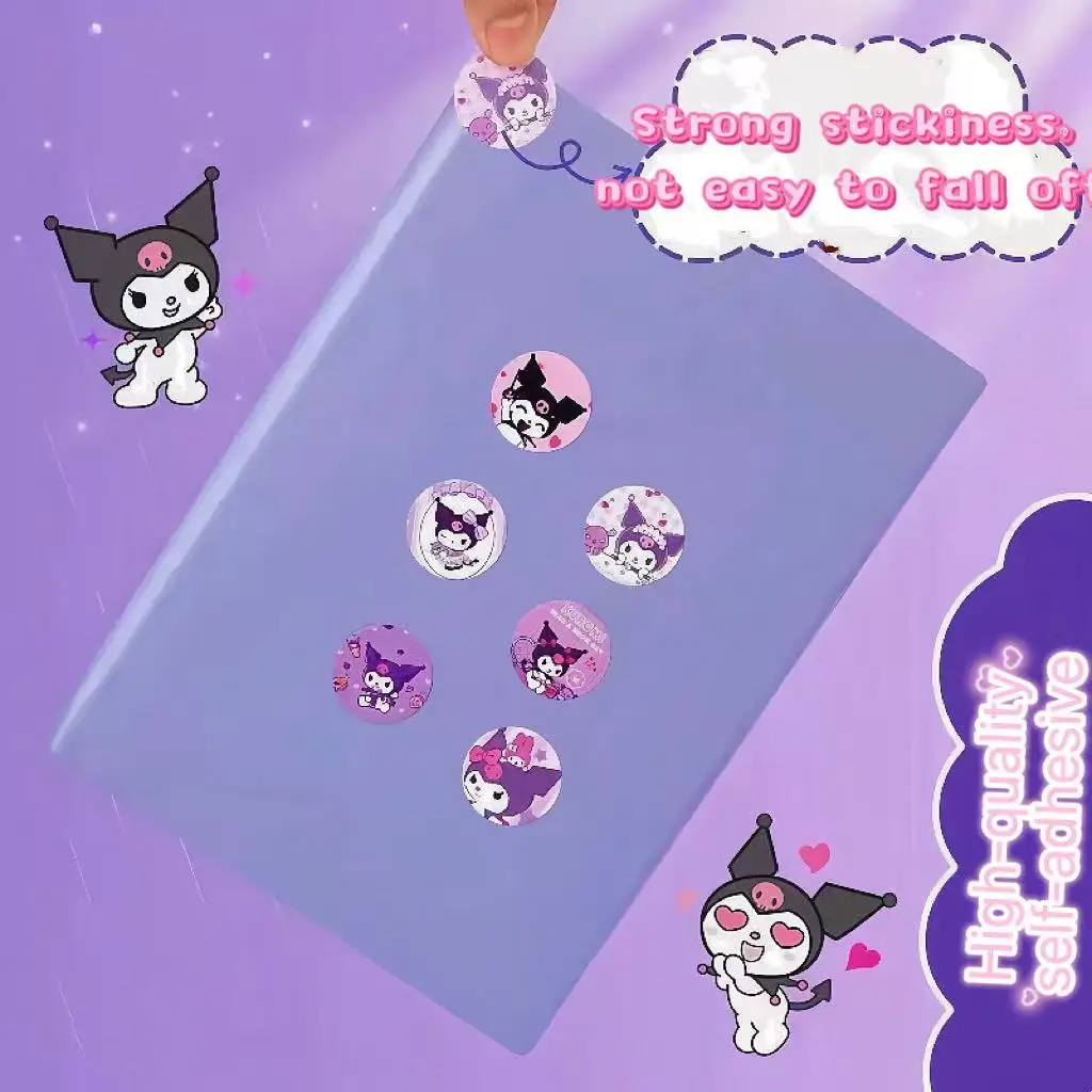 483 peças adesivos estilo Kuromi, padrões brilhantes de detalhes de caveira, ótimos para arte de notebook, copo DIY e detalhes de envelope, de longa duração