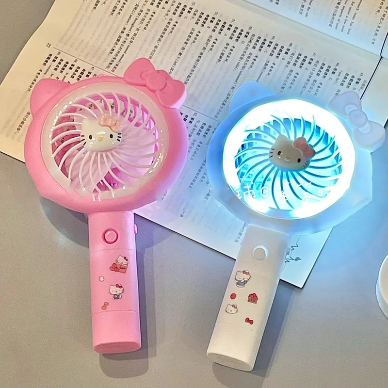 

Cartoon Cute Sanrio Hello Kittys Handheld Small Fan Kawaii USB Charging Mini Portable Kids Student Electric Fan Girl Toys Gifts