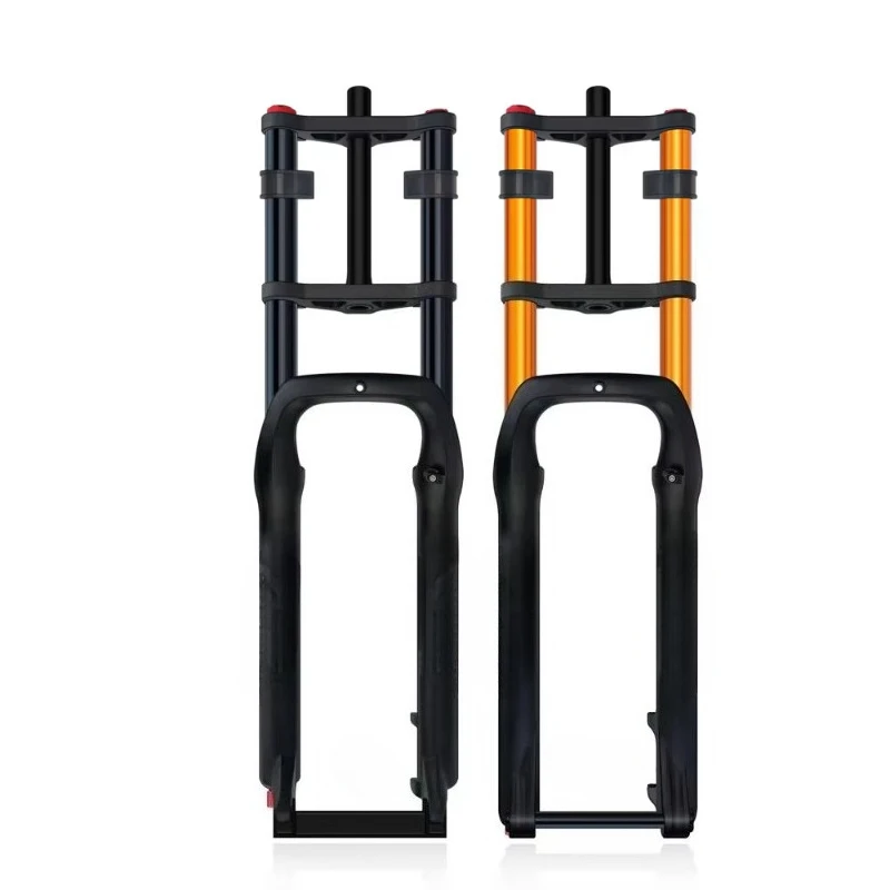 Beach snow bike electric fat fork 20x4.0 26x4.0 air shock absorber QR 9 * 135mm 15 * 135mm double crown fork