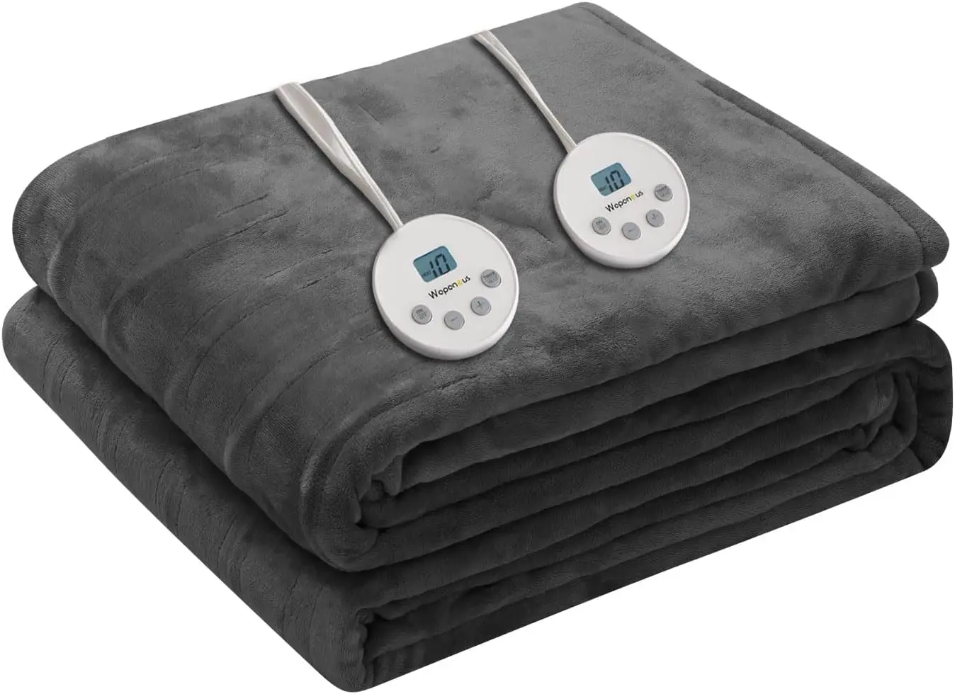

Electric Heated Blanket Queen Size 84x90, Dual Control with 10 Heat Levels & 12 Timer Settings, Fast-Heating, ETL Listed, Machine Washable, Dark Grey
