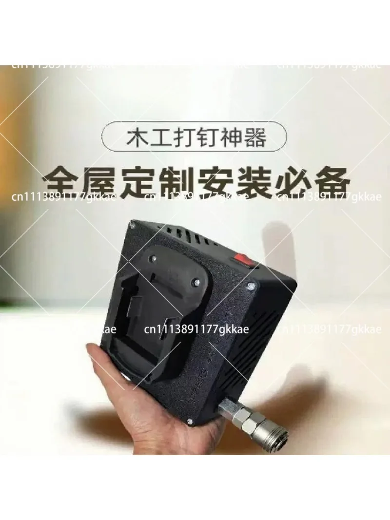 Portable Dual-Cylinder Mini Air Compressor with 3m Spring Hose for Woodworking, Nailing & Painting