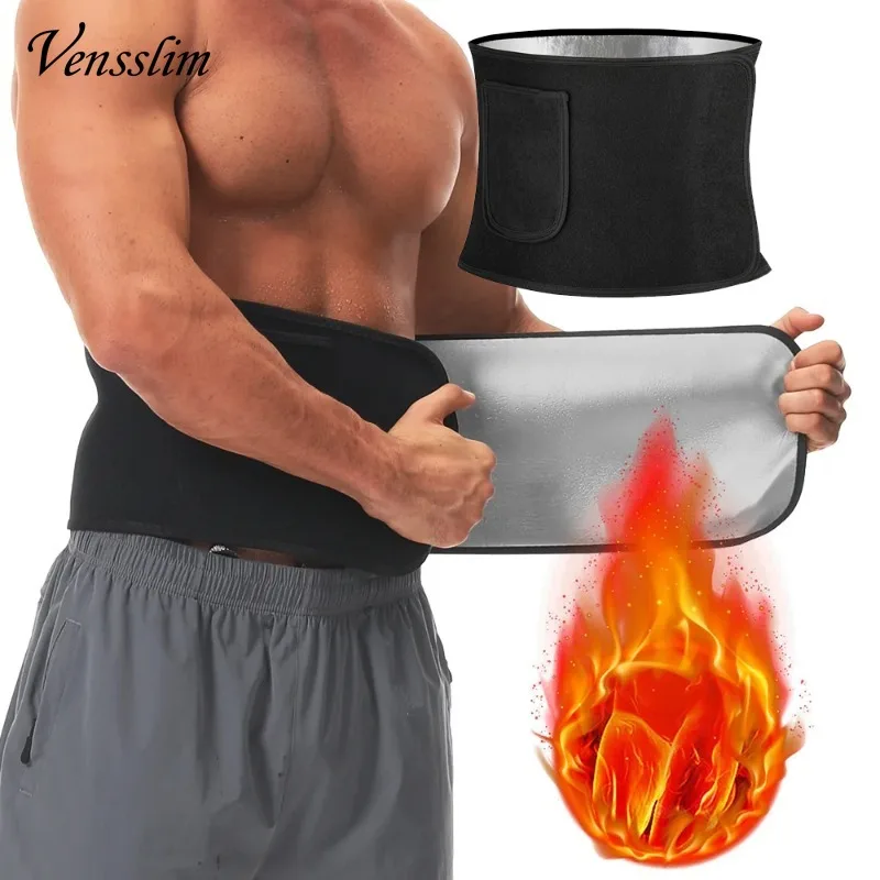

Vensslim Men Sauna Sweat Belt Fat Burner Body Shaper Wrap Waist Trainer Slimming Girdle Workout Weight Loss Belly Trimmer Corset