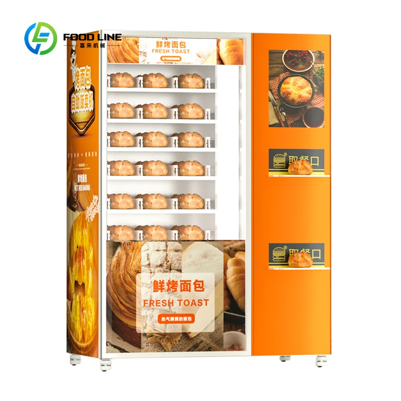 Smart Touch Screen Fully Automatic Elevator macaron Cake Cupcake Vending Machine with Cash Receiver and Card Reader