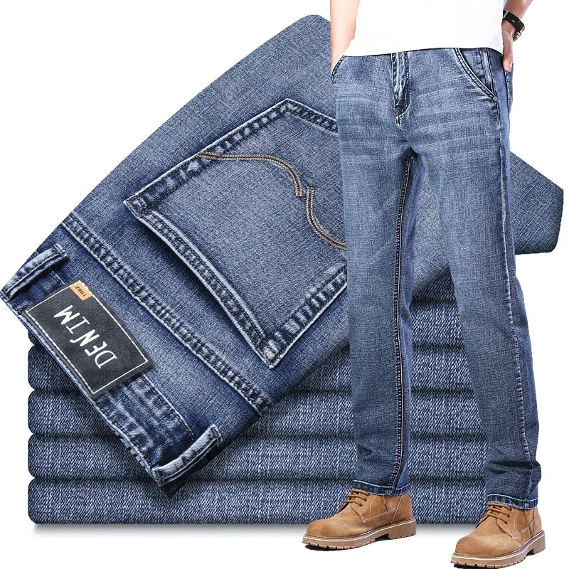 2025 Men Jeans Zipper Guard Against Theft 28-44 Large Size Harem Pants Loose Comfortable Trousers Classic Casual Daily Clothing