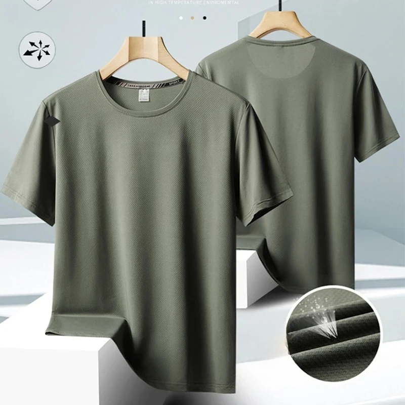 Unisex Plus Size T-Shirts Summer Clothing Male Tshirt  7XL Tee Shirts Man Basic Solid Casual Hiking Top Tees Camping Wearing Man