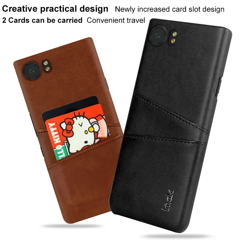 4.5\'\' IMAK Concise Leather for Blackberry KEYone Case Card Slot Coque Blackberry DTEK70 Case Luxury Black Berry DTE K70 KEY One